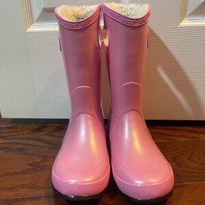 Pink bogs rain boots. Girls size 3